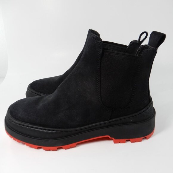 CAMPER Brutus Trek Ankle Chelsea Boots 35 5 Black Nubuck Red Michelin Sole NEW - Picture 6 of 15
